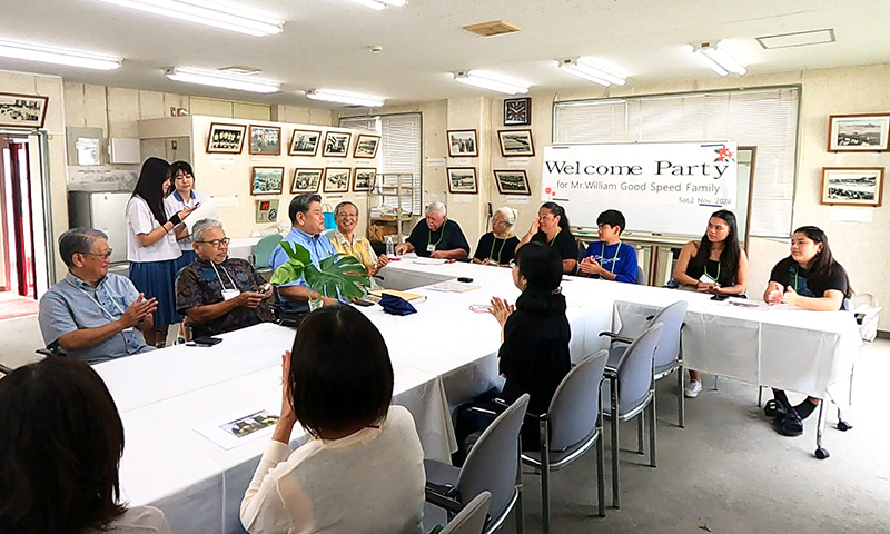 福地修校長から那覇高校生を長期にわたり受入れて戴いた事に感謝